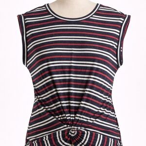Lucky Brand Striped Twist Front Top Size Large